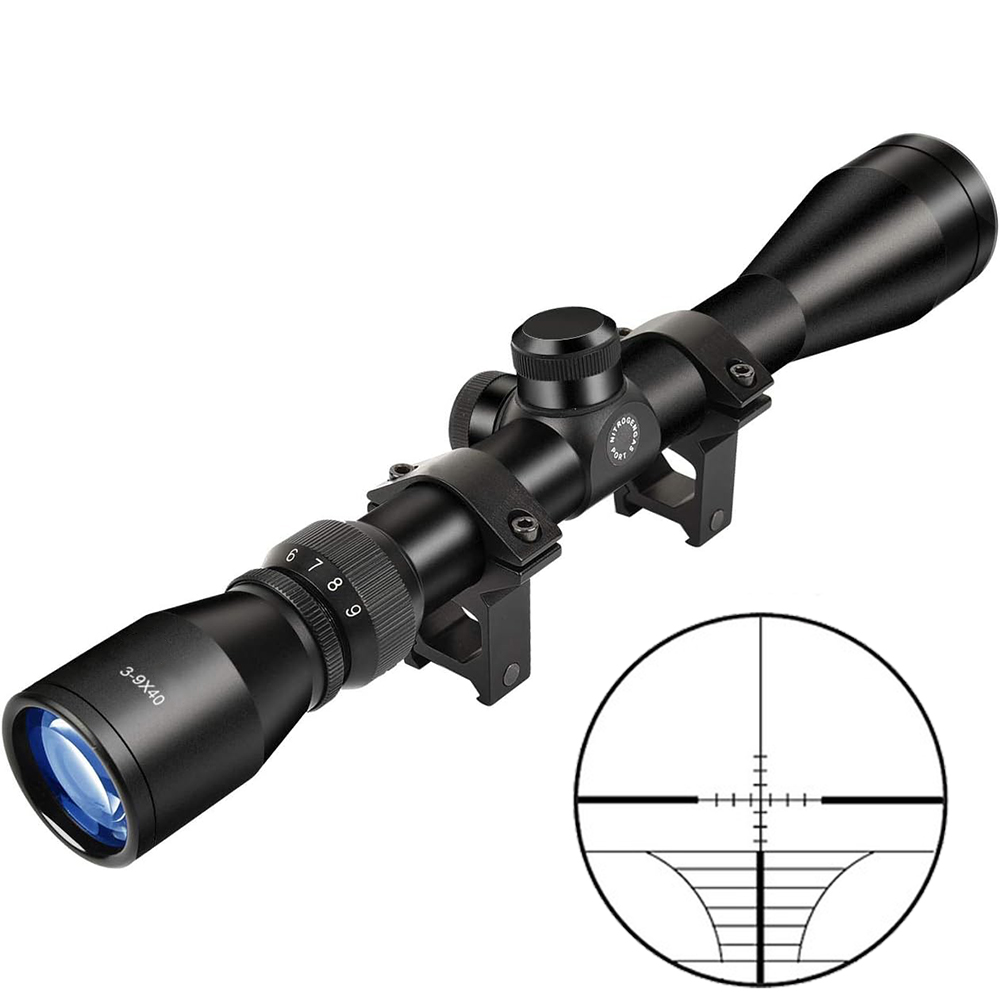 Crossbow Scope Sight - 3-9X40 Jagd-Zielfernrohr mit Draht-Entfernungsmesser, Mil-Dot-Absehen für