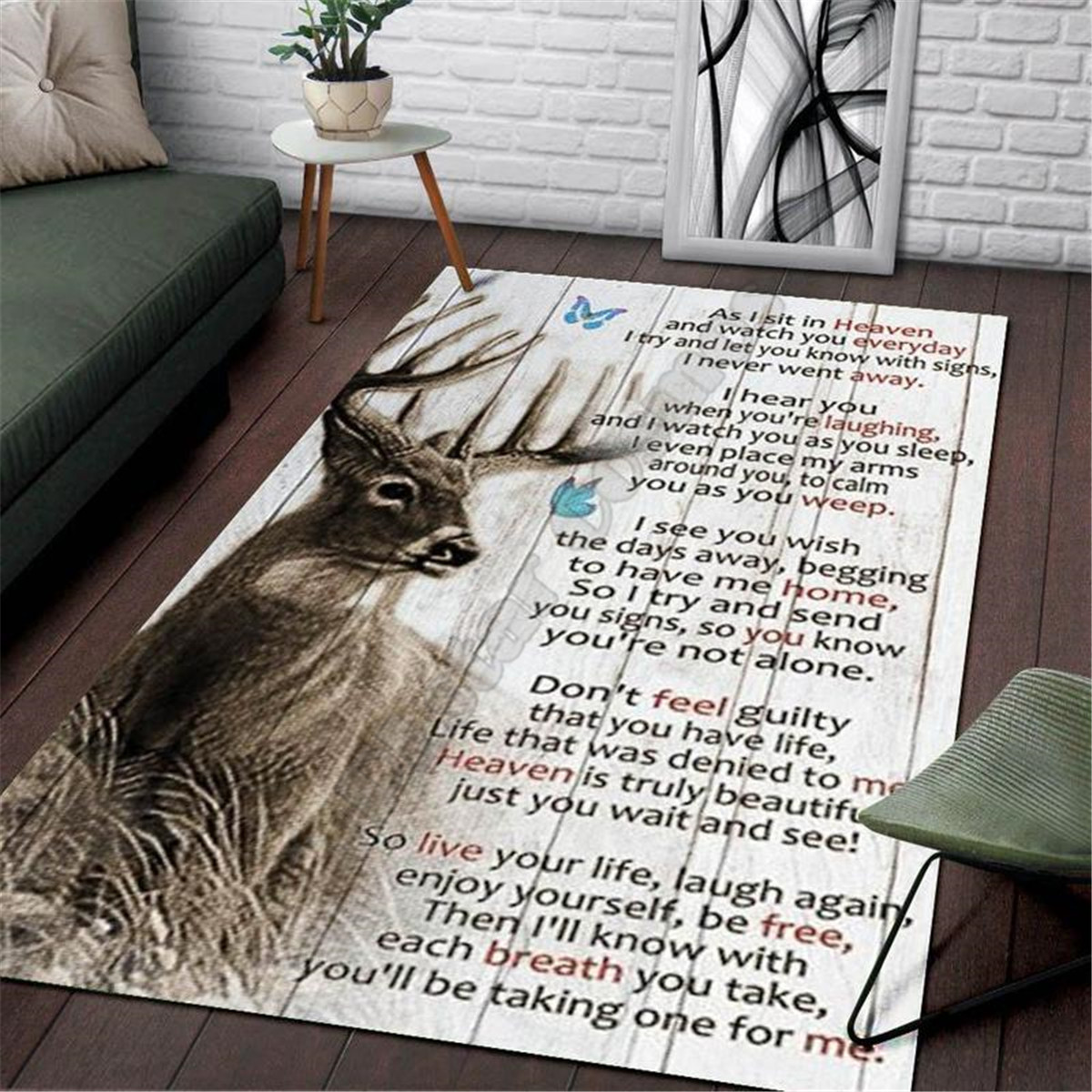 Hunting Outdoor Mat - Teppich mit Hirschmotiv, 3D-gedruckter Teppich, Bodenmatte,